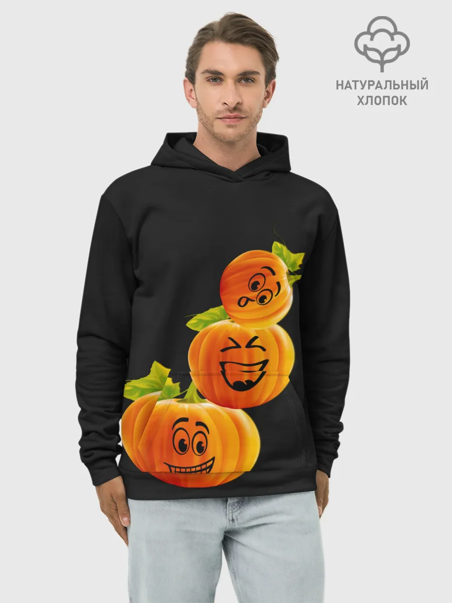 Худи мужской база хлопок / Хэллоуин смешные тыквы