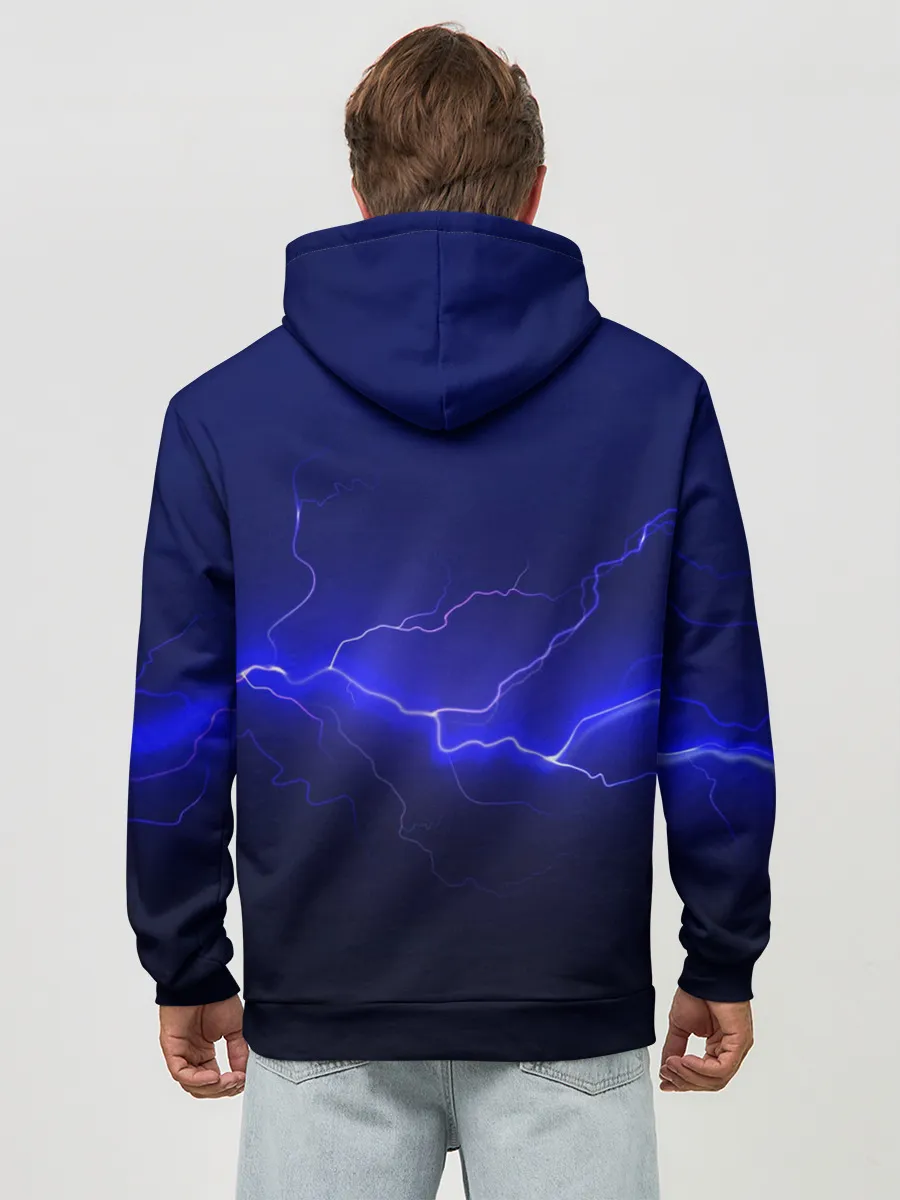 Худи мужской база хлопок / MONSTER ENERGY МОЛНИЯ