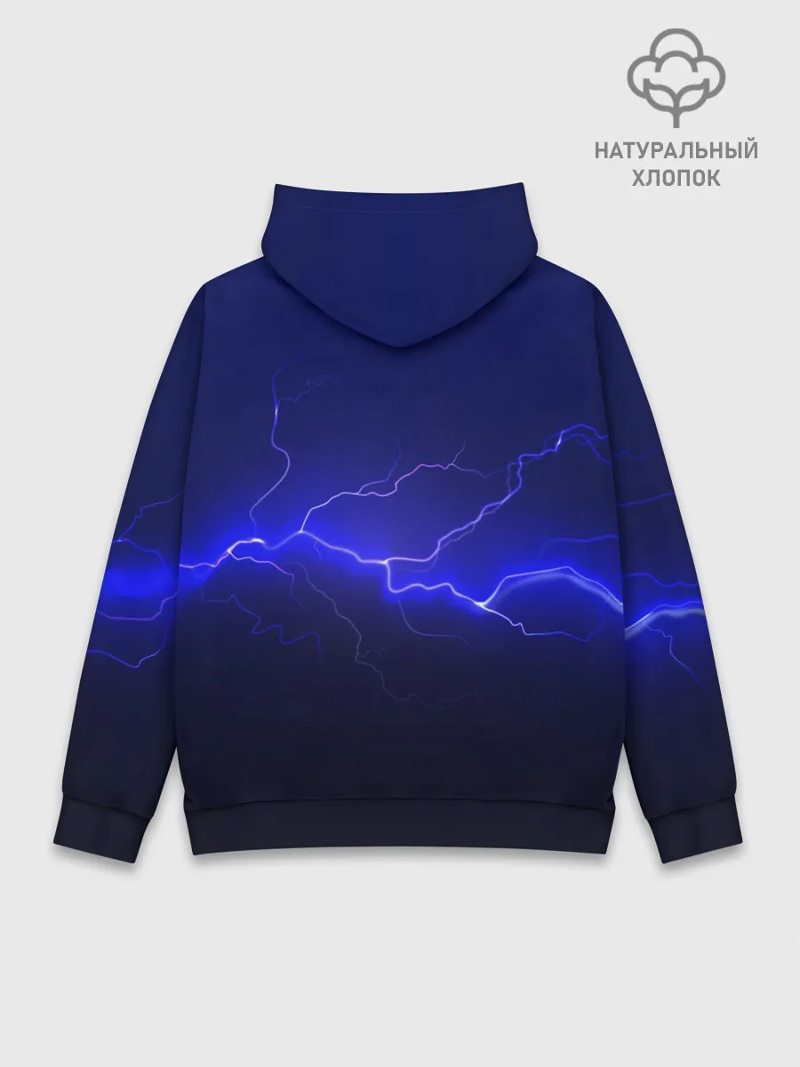 Худи мужской база хлопок / MONSTER ENERGY МОЛНИЯ