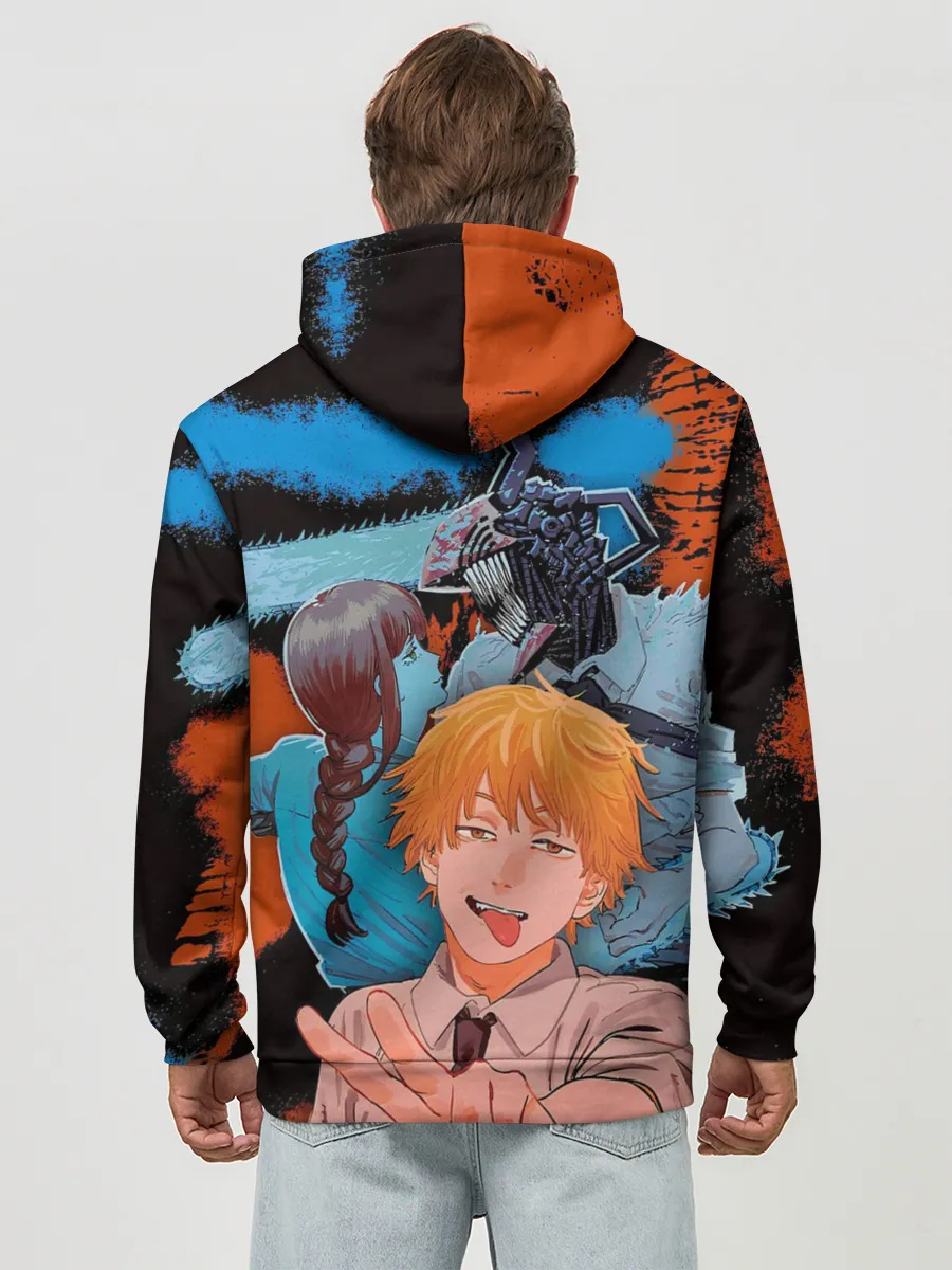 Худи мужской база хлопок / Дэндзи и Макима