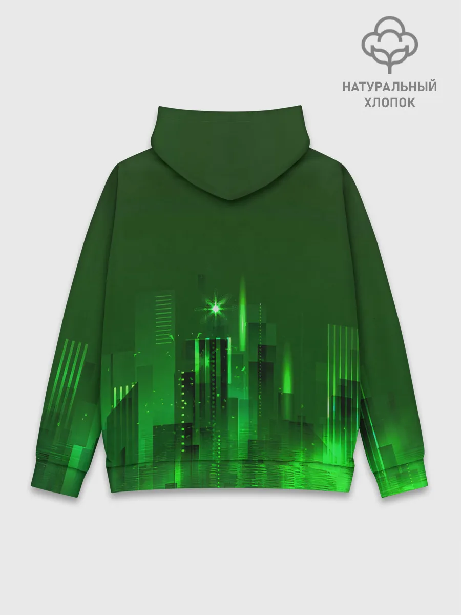 Худи мужской база хлопок / Зеленый город