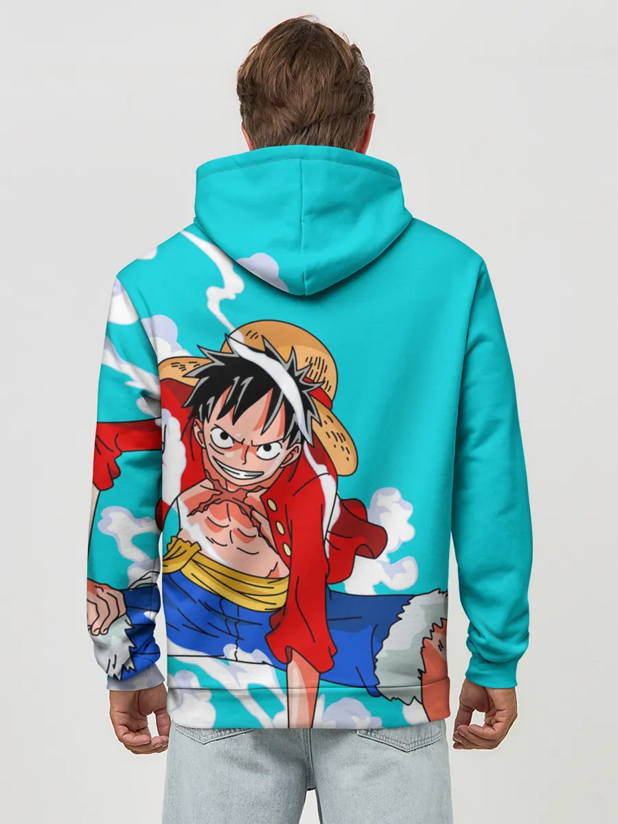 Худи мужской база хлопок / Ван-Пис, Гому Гому но Ми