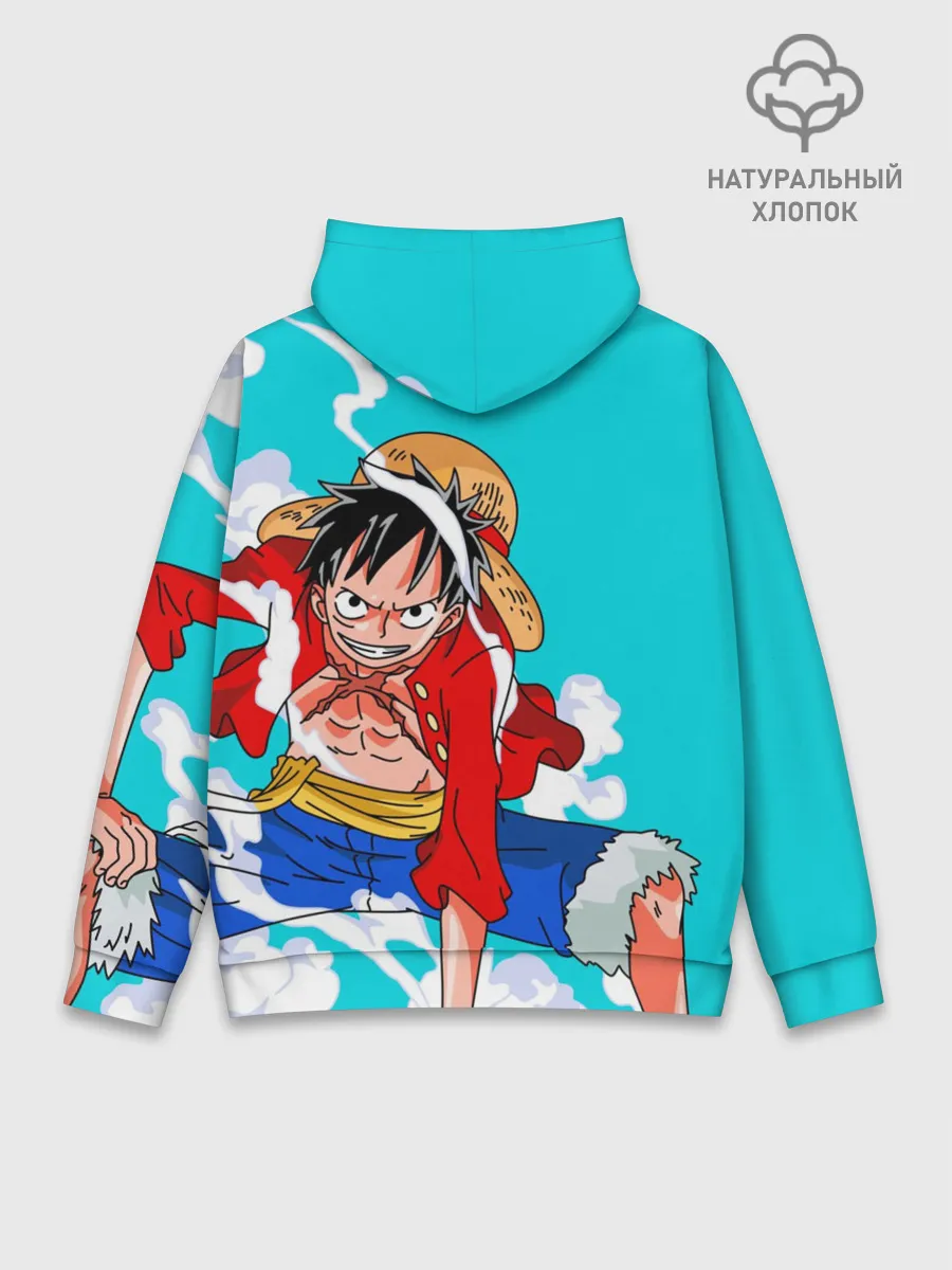 Худи мужской база хлопок / Ван-Пис, Гому Гому но Ми