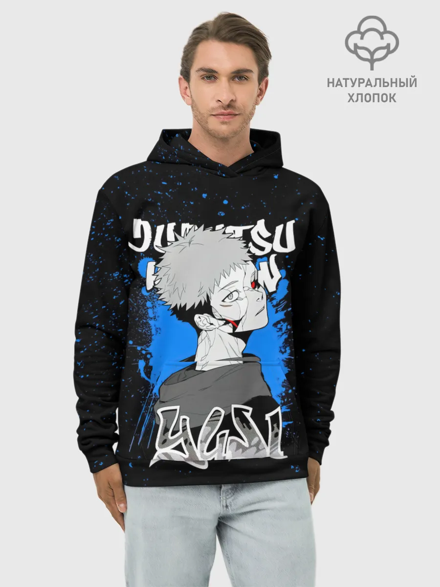 Худи мужской база хлопок / Итадори Юдзи Магическая битва