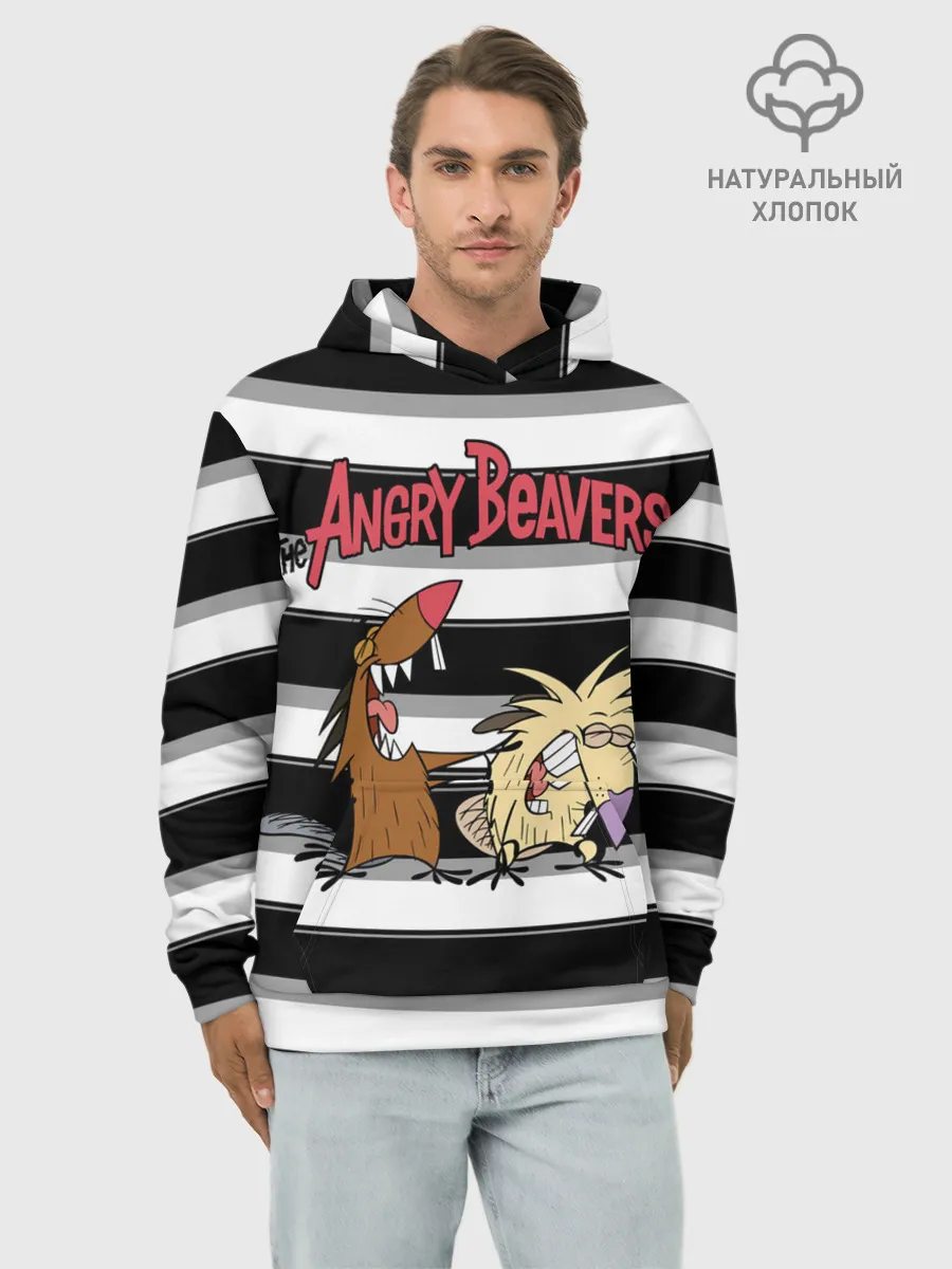 Худи мужской база хлопок / Крутые Бобры