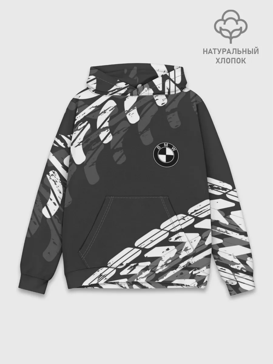 Худи мужской база хлопок / БМВ | BMW TIRE TREAD