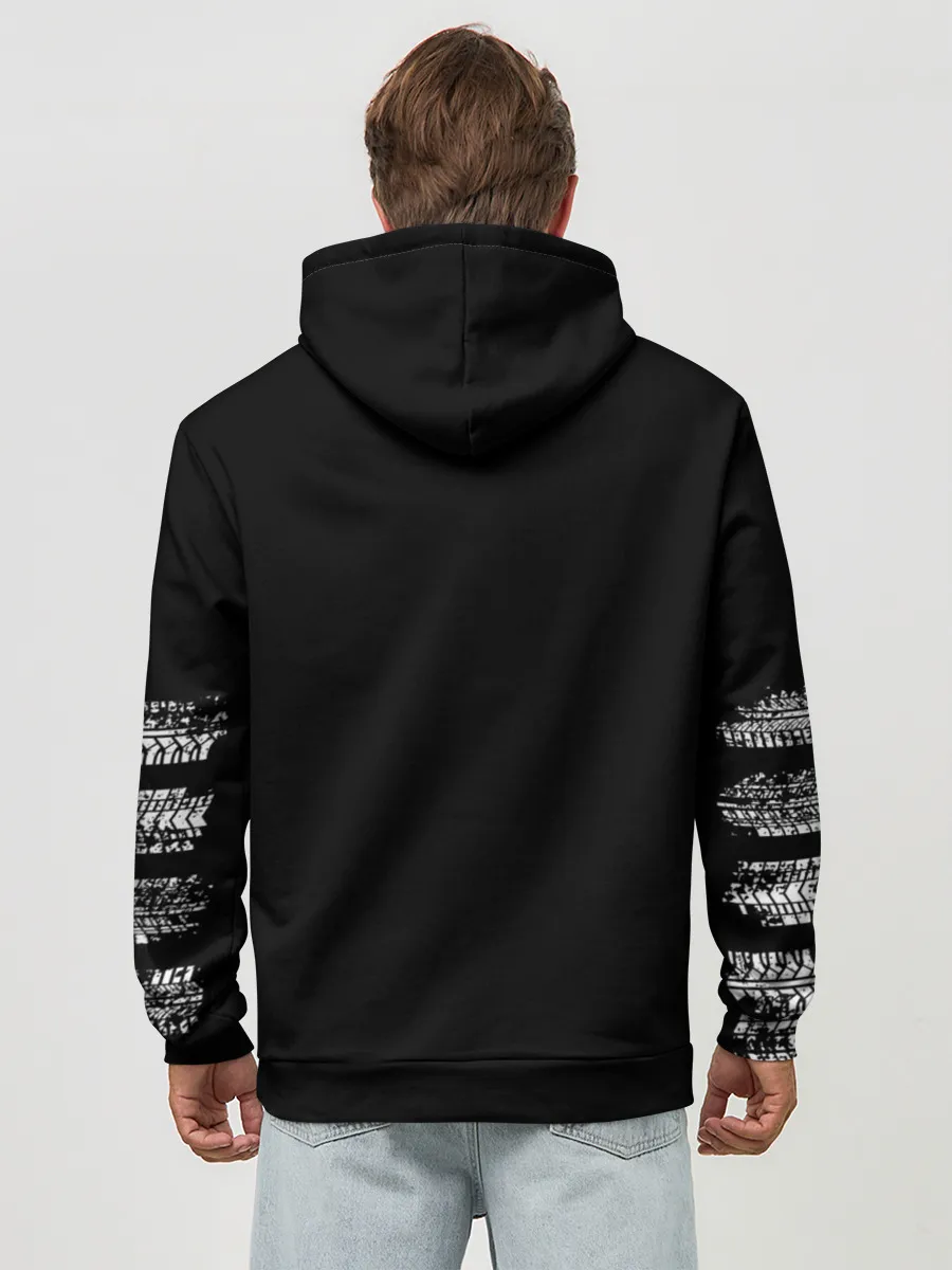 Худи мужской база хлопок / НЕ ЕДЬ ЗА МНОЙ