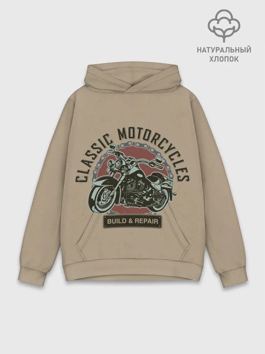 Худи мужской база хлопок / Классические мотоцклы