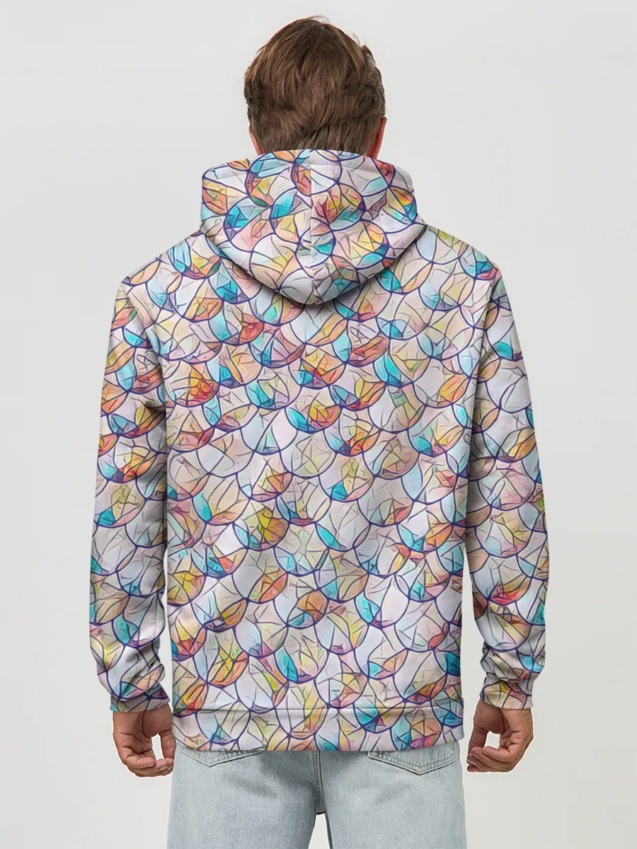 Худи мужской база хлопок / Разноцветная чешуя