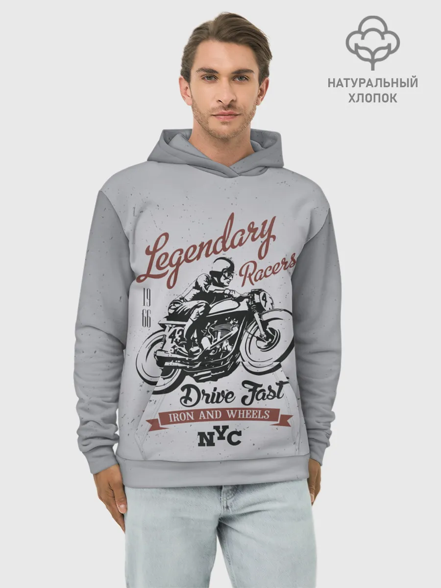 Худи мужской база хлопок / Легендарный гонщик