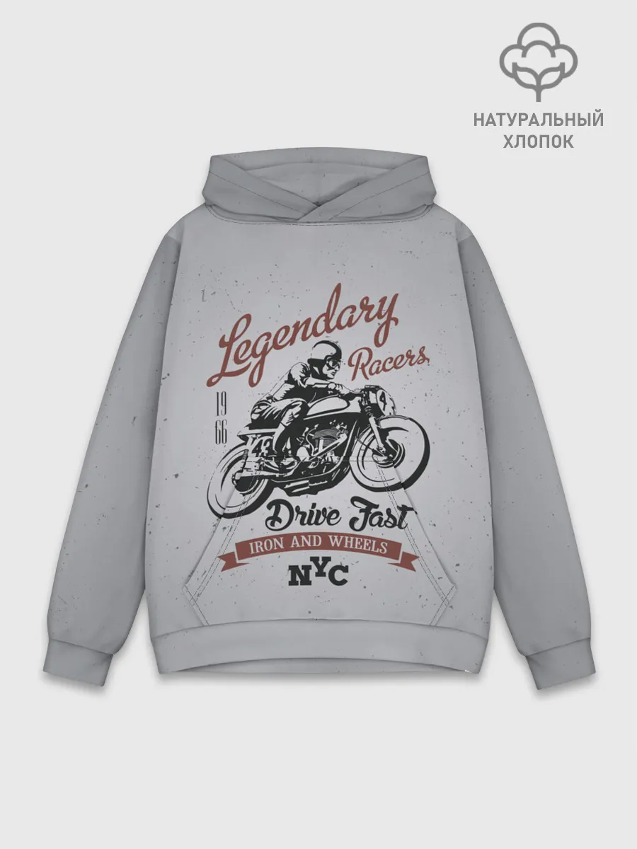 Худи мужской база хлопок / Легендарный гонщик