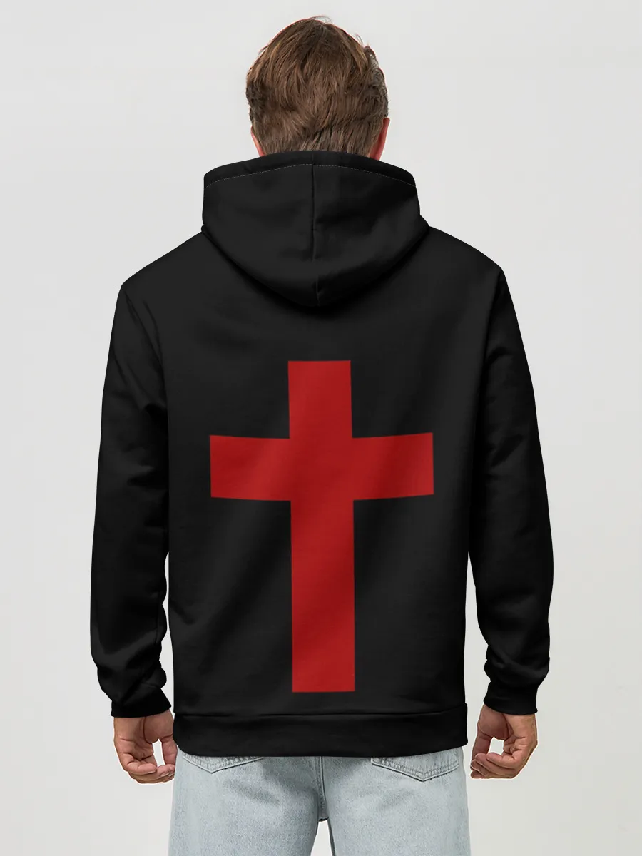 Худи мужской база хлопок / Красный Крест