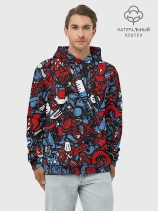 Худи мужской база хлопок / RedBlue stikers