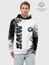 Худи мужской база хлопок / BMW | БМВ РАЗРЕЗАННОЕ ЛОГО