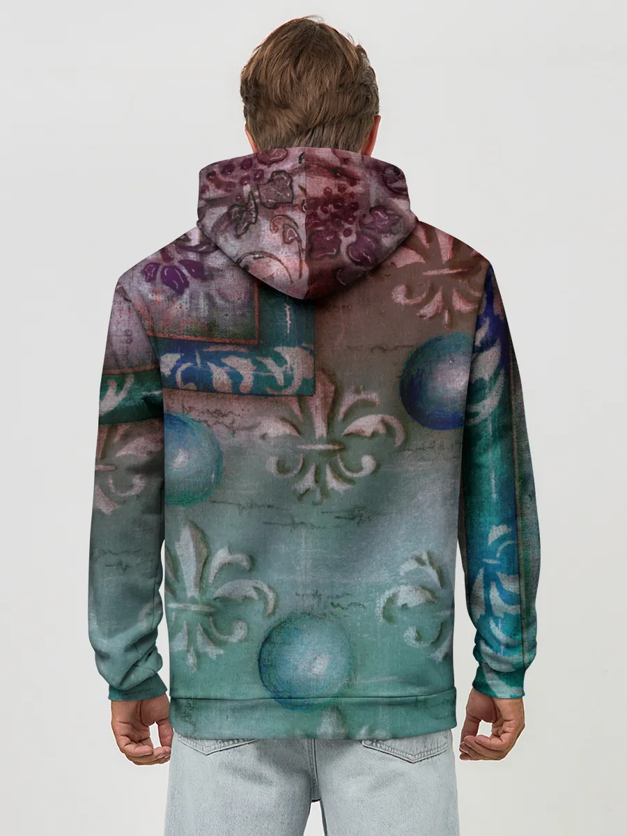 Худи мужской база хлопок / Объемная абстракция - Флер-де-лис