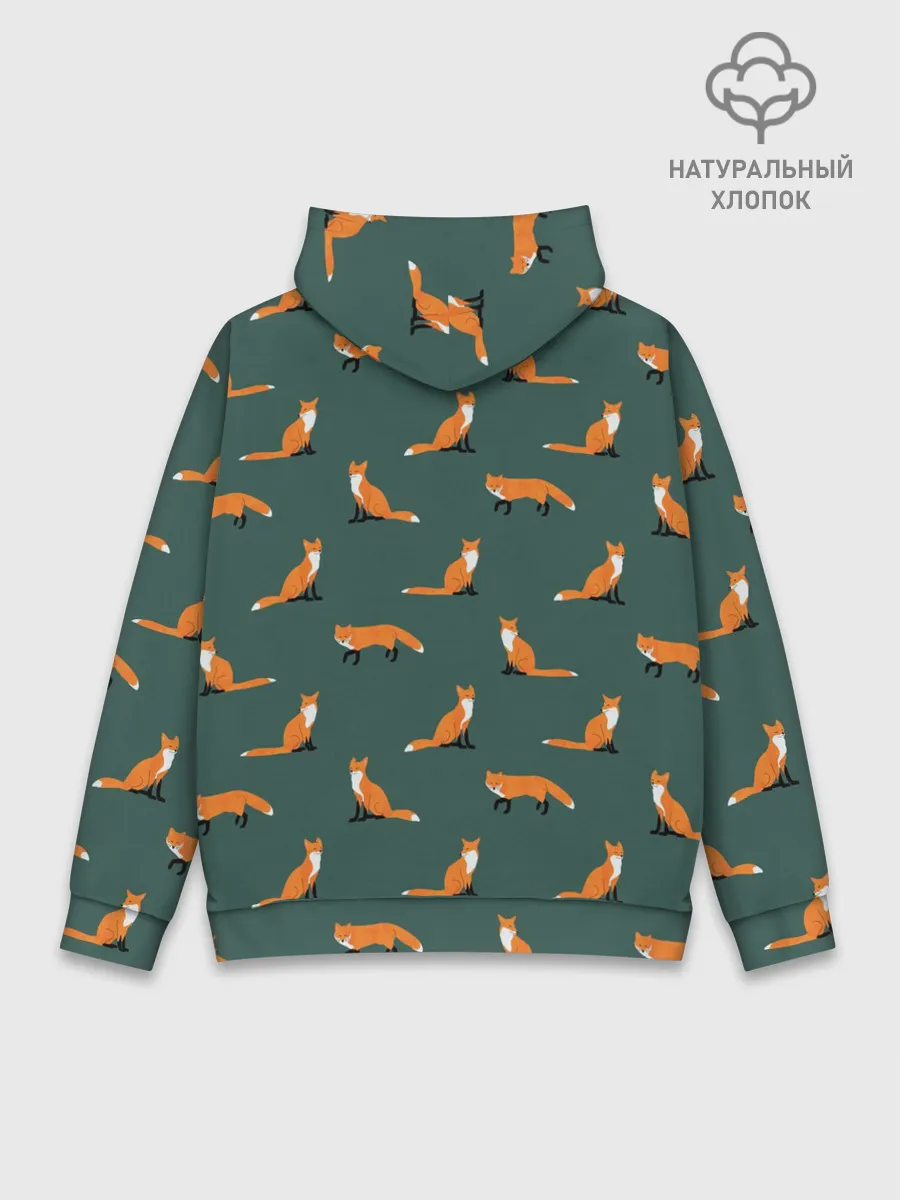 Худи мужской база хлопок / Лисы паттерн