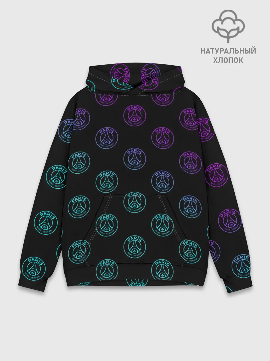 Худи мужской база хлопок / PSG NEON | ПСЖ НЕОН