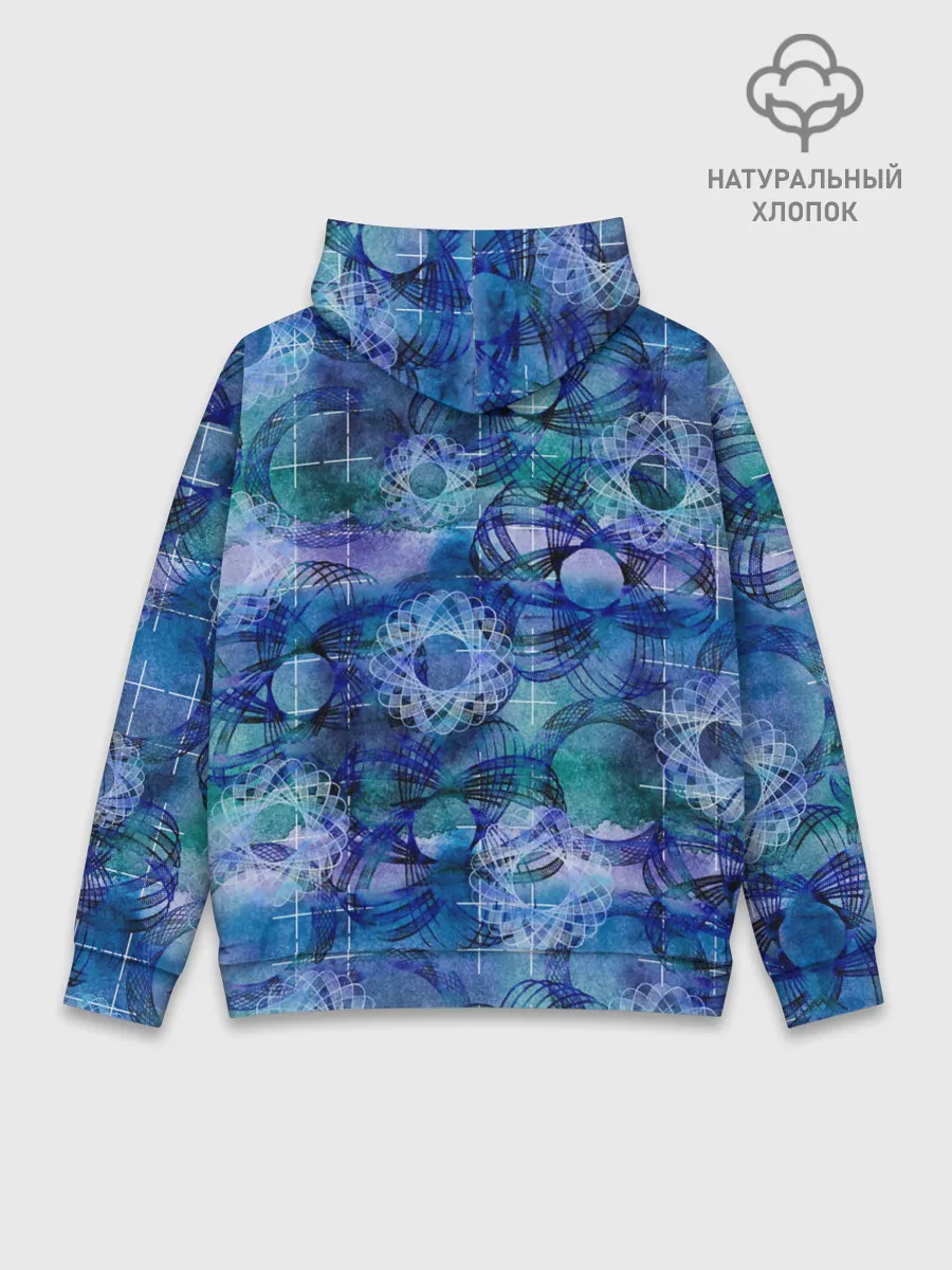 Худи мужской база хлопок / Абстракция - акварельный узор