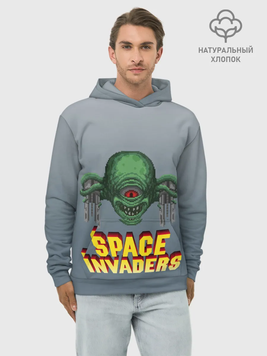 Худи мужской база хлопок / Space Invaders | Old game
