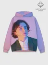 Худи мужской база хлопок / Timothee Chalamet розовый градиент