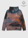 Худи мужской база хлопок / закат на качелях