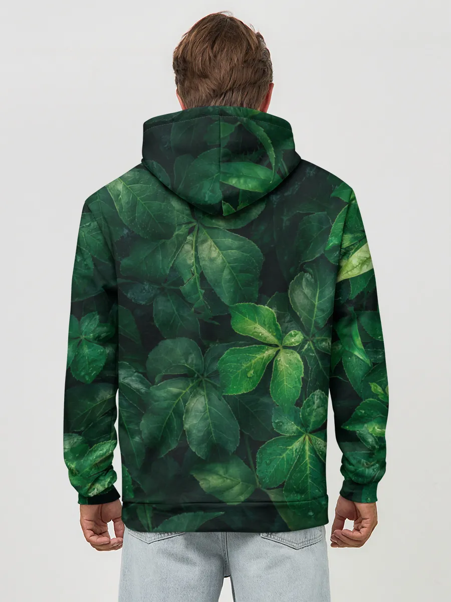 Худи мужской база хлопок / Тропическая листва | Тропики