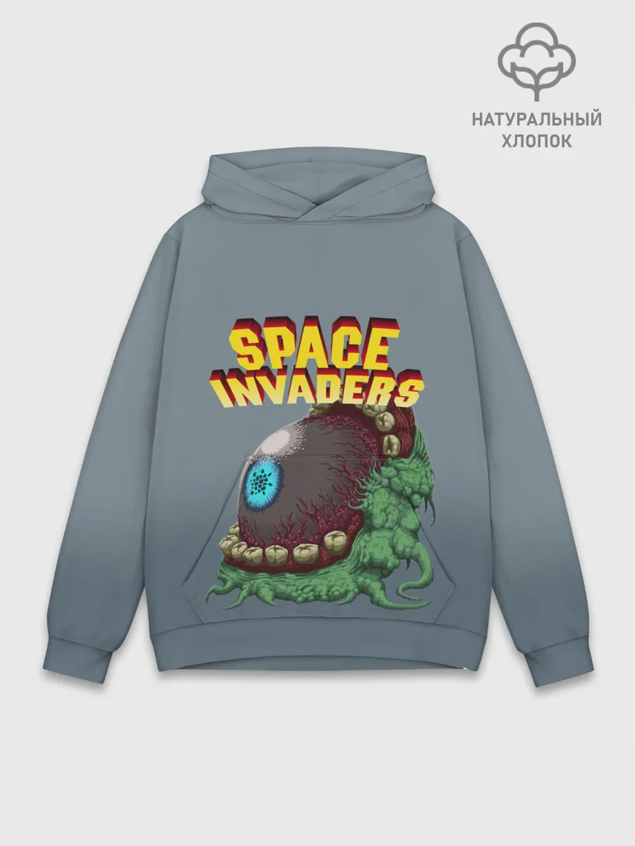 Худи мужской база хлопок / Boss | Space Invaders | Old game