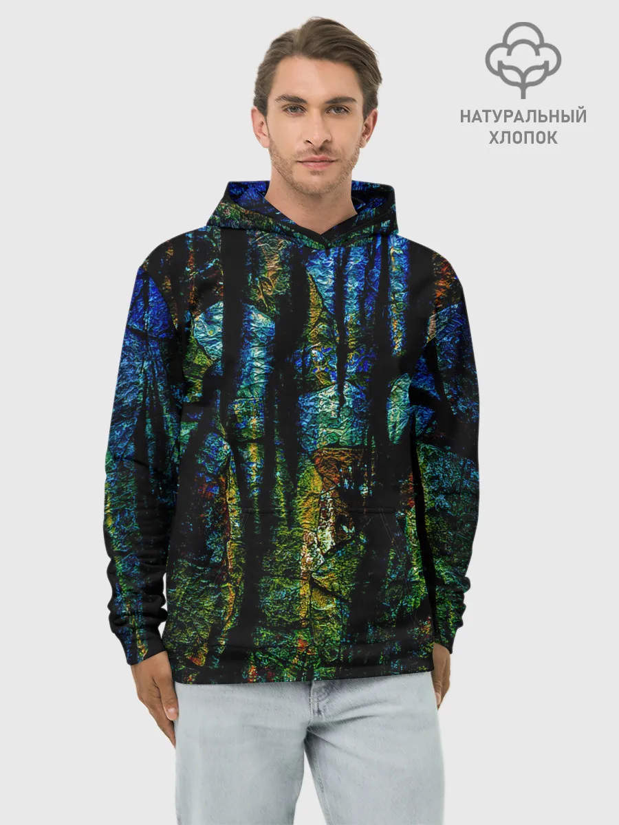 Худи мужской база хлопок / Разноцветная гора