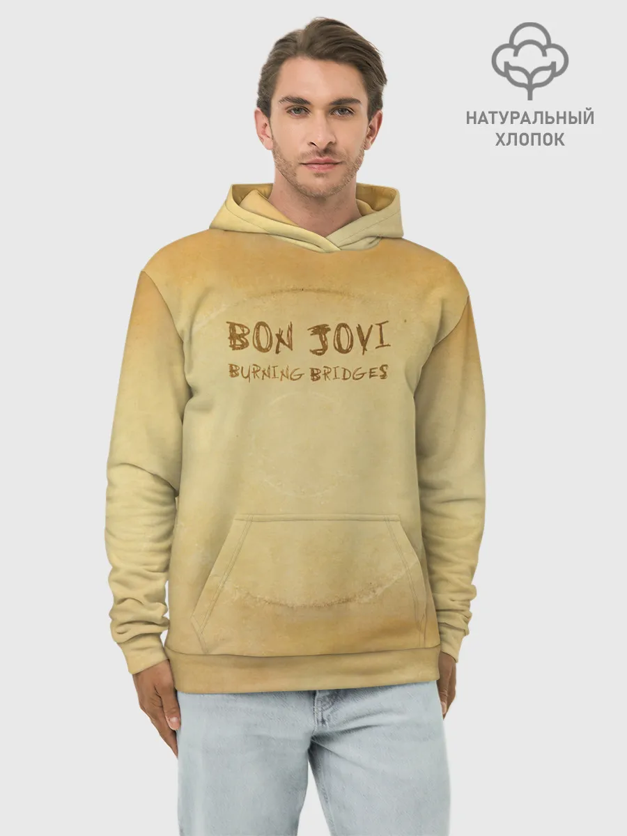 Худи мужской база хлопок / Burning Bridges - Bon Jovi