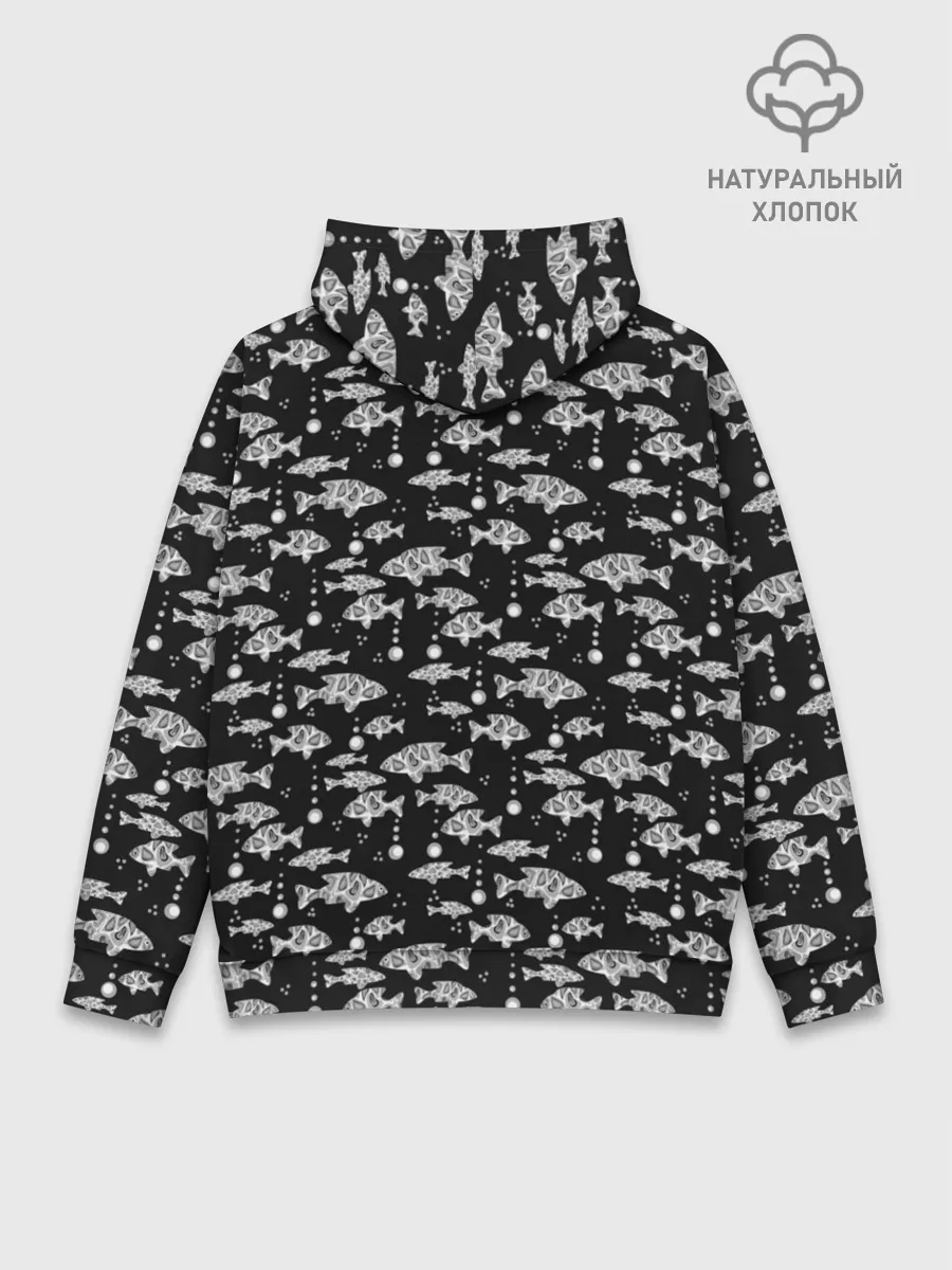 Худи мужской база хлопок / Узор для рыбака