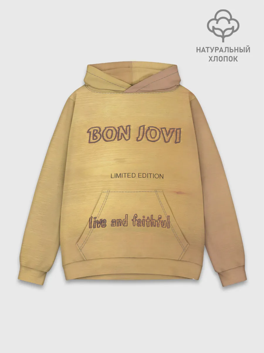 Худи мужской база хлопок / Live and Faithful - Bon Jovi