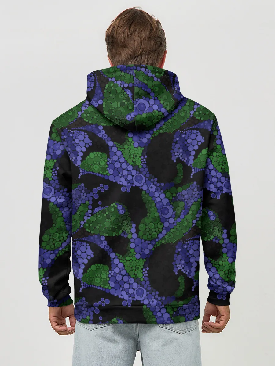 Худи мужской база хлопок / Абстрактный темный в горох