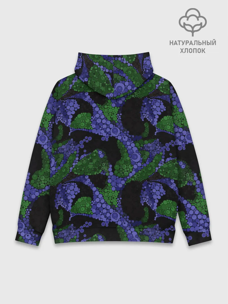 Худи мужской база хлопок / Абстрактный темный в горох