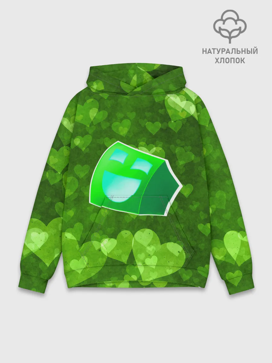 Худи мужской база хлопок / Geometry Dash | Green Love