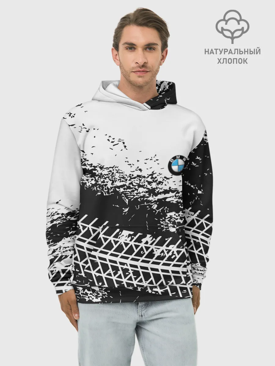 Худи мужской база хлопок / СЛЕД БМВ | BMW
