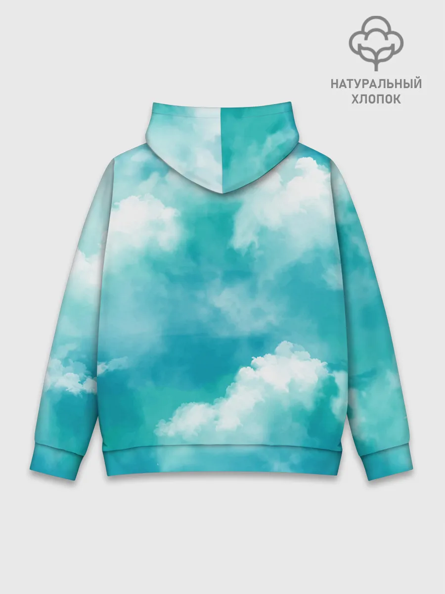 Худи мужской база хлопок / Голубое Небо | Blue Sky