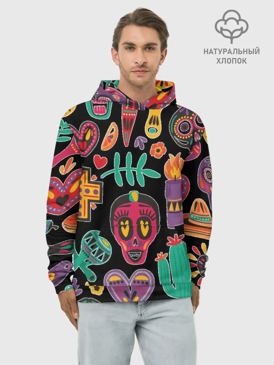 Худи мужской база хлопок / Весёлый Хэллоуин