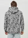 Худи мужской база хлопок / Черное кружево цветочное