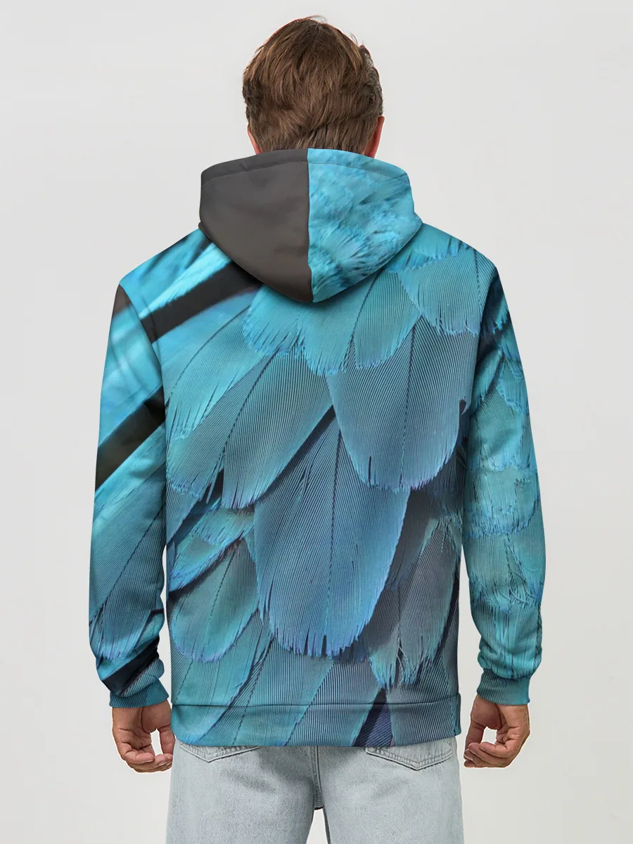 Худи мужской база хлопок / Перья попугая