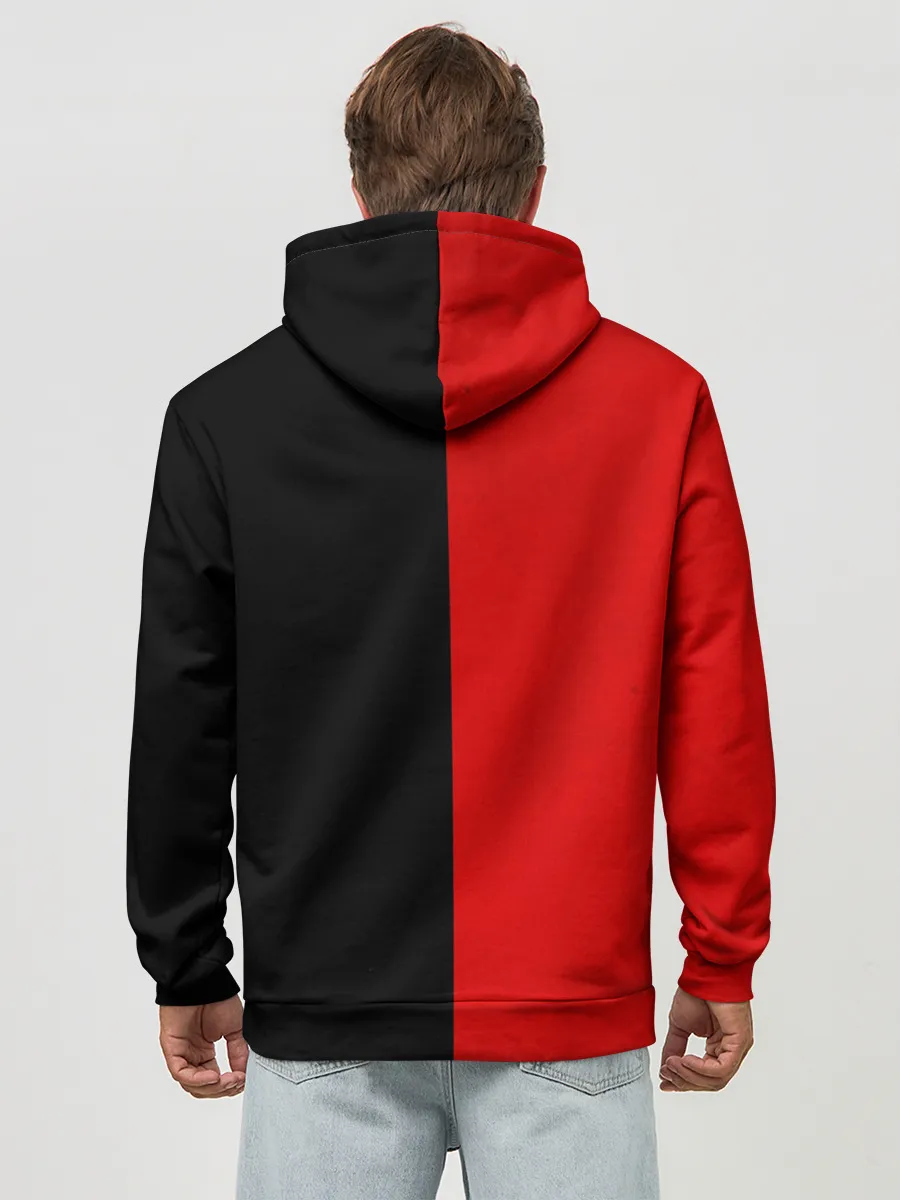 Худи мужской база хлопок / Smail Black and red