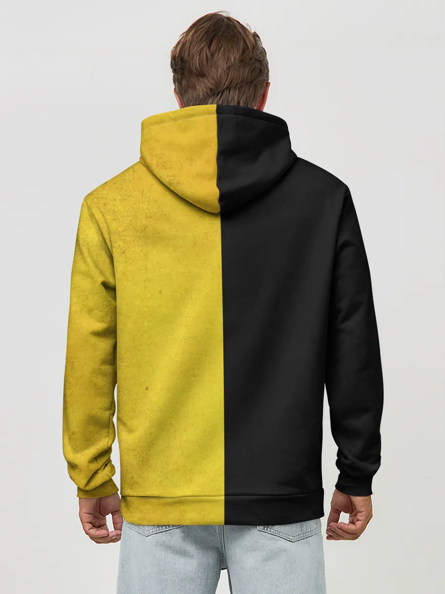 Худи мужской база хлопок / Yellow and black smile