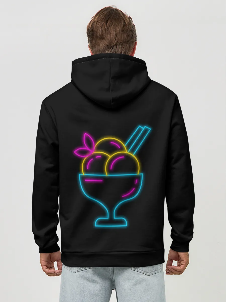 Худи мужской база хлопок / Неоновый коктейль