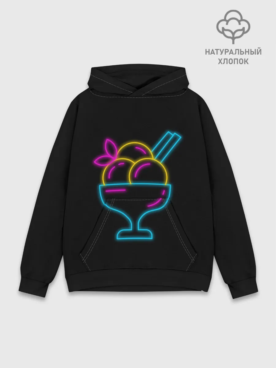 Худи мужской база хлопок / Неоновый коктейль