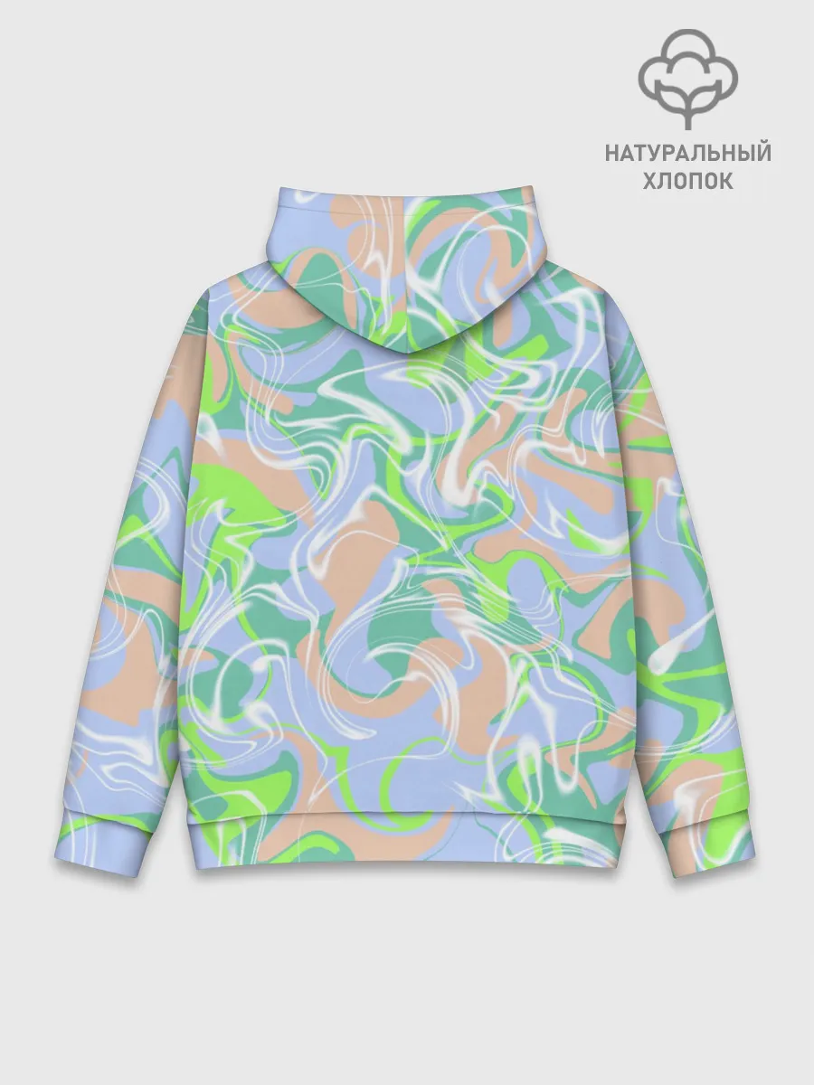 Худи мужской база хлопок / Разноцветные разводы красок