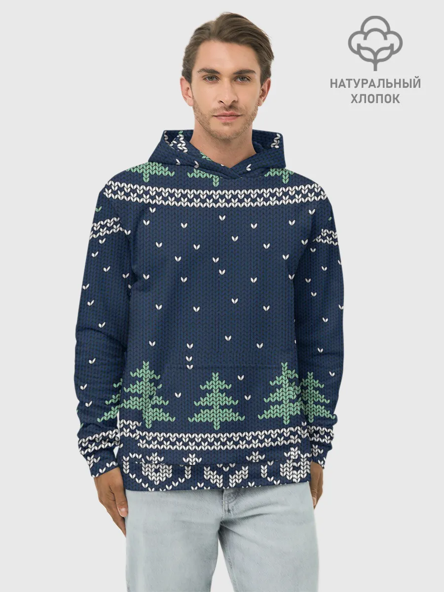 Худи мужской база хлопок / Зимняя ночь