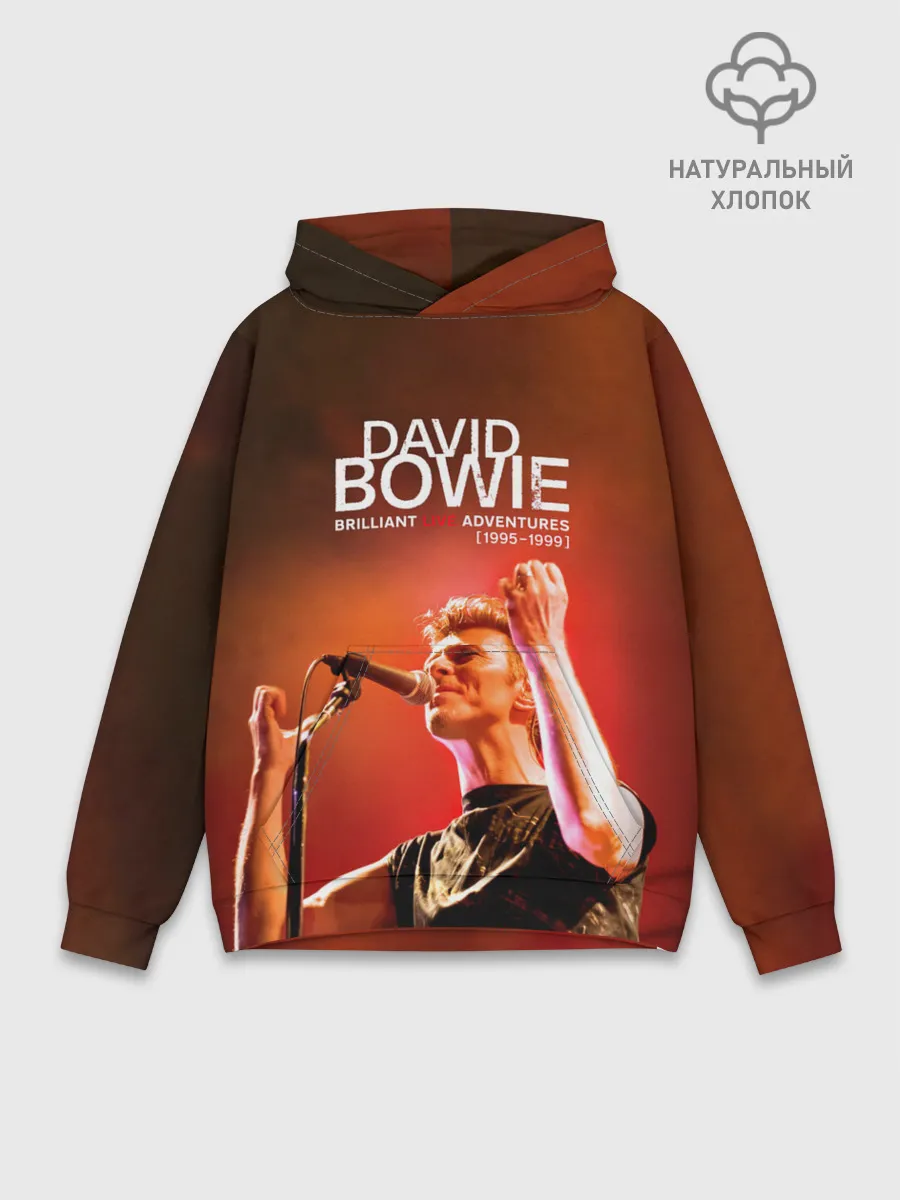 Худи мужской база хлопок / Brilliant Live Adventures - David Bowie