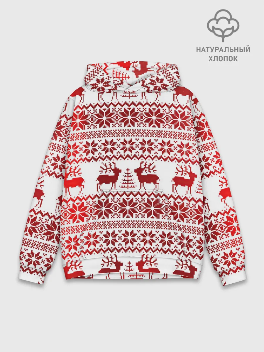 Худи мужской база хлопок / Зимний лес