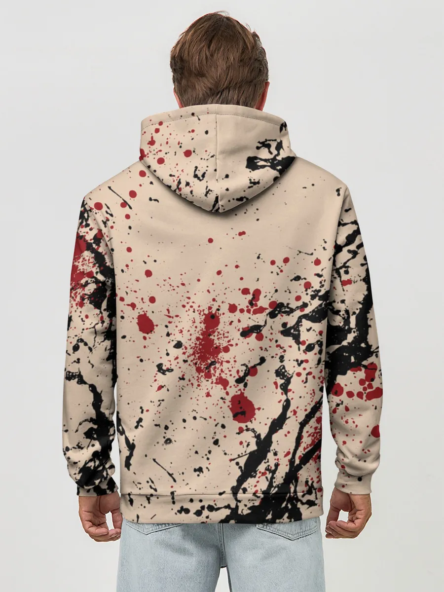 Худи мужской база хлопок / Череп Хипстер Брызги Краски