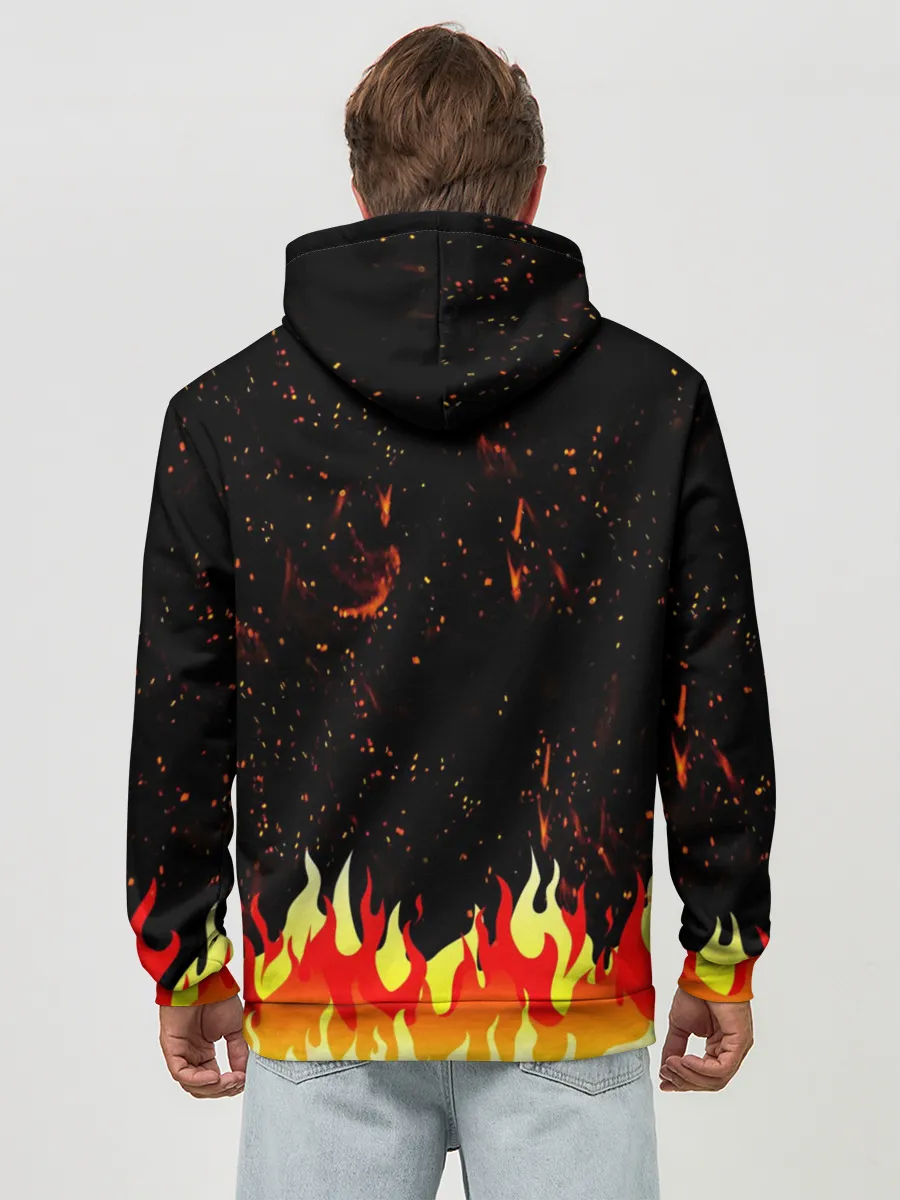 Худи мужской база хлопок / Пылающий Череп