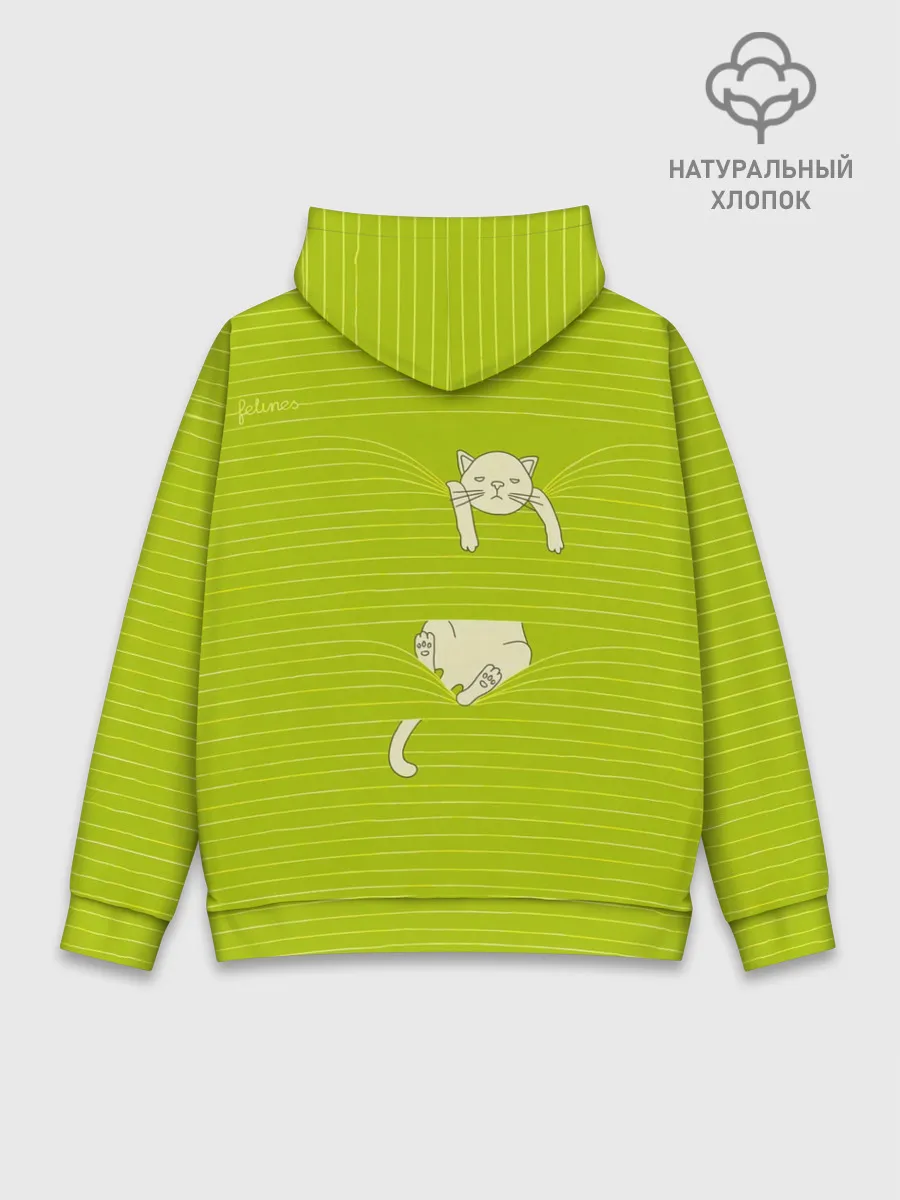 Худи мужской база хлопок / Котик запутался в нитках